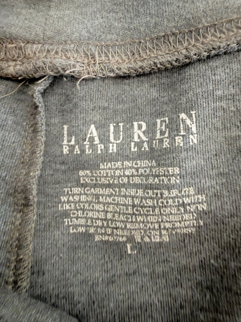 Lauren Ralph Lauren Gray Lounge Pants Sweatpants Drawstring Wide Leg L - Picture 5 of 5
